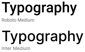 Comparison between Roboto and Inter typefaces